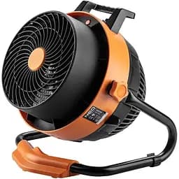 Теплова гармата Neo Tools електрична, 2в1 з функцією вентилятора, 2.4кВт, 35-50м кв, 460м куб/год, цифрове регулювання, чорний