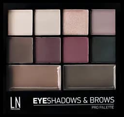 Палетка для макіяжу очей LN Professional Eyeshadows&Brows Pro Palette Kit, відтінок 01, 12 г