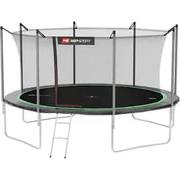 Батут Hop-Sport 14ft (427см) черно-зеленый с внутренней сеткой