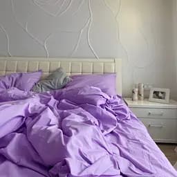 Комплект постільної білизни двуспальний 180 x 220 см SARRA Кретон Lilac Фіолетовий - мініатюра 5