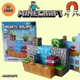 Магнітний блочний конструктор Майнкрафт 30 блоків Minecraft - мініатюра 2