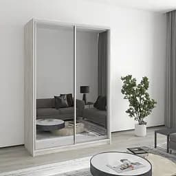 Шафа-купе дводверна MebelStar Стандарт AL 2 Дзеркала 140x60x210 см Аляска сірий (MBS-2562)