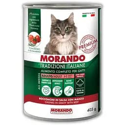 Вологий корм для котів Morando Tradizioni шматочки у соусі з яловичиною 405 г