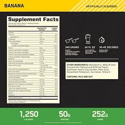 Гейнер Optimum Nutrition Serious Mass Banana 2.722 кг - мініатюра 4