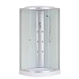 Душевой бокс с гидромассажем Mixxus Strong SBH02-90x90x215-FB Satin низкий поддон MI6890, Хром матовый, матовый, хром матовый