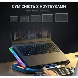 Охолоджувальна підставка для ноутбука до 21 дюймів GamePro GPCP-870 8xfans - мініатюра 6