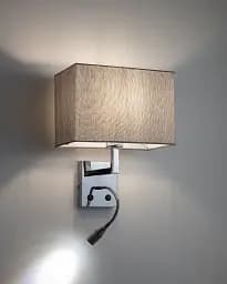 Бра, настінний світильник Nowodvorski 11793 Hotel Mood E27+LED 2x10W+2.2W 4000K IP20 сірий - мініатюра 2