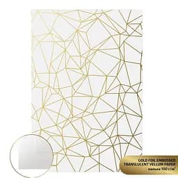 Калька напівпрозора з тисненням „Gold Polygon“, 21х29,7см, 100 г/м2, ROSA TALENT