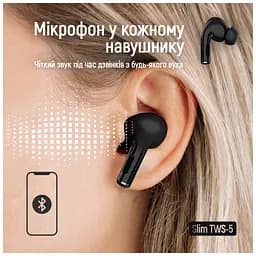 Навушники ColorWay Slim TWS-5 Earbuds Black (CW-TWS5BK) - мініатюра 10
