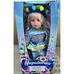 Лялька Metr+ Україночка у патріотичному вбранні(M 5085 I UA) Блакитна.  На батарейках співає