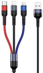 Кабель Usams USB U26 3in1 2A 0.35m Black (G-000001185)