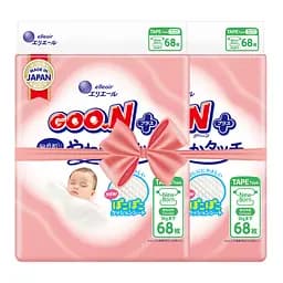 Подгузники Goo.N Plus для новорожденных (до 5 кг) 136 шт. (21001495-2)