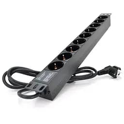 Силовой блок 19" 9 розеток, кабель 1.8м, алюм. корпус Pipo (PP9PDUGR)