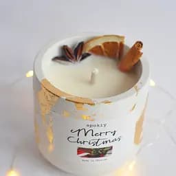 Ароматична свічка ручної роботи із соєвого воску «Mulled wine» Spokiy SP2393, 130 г у гіпсовому кашпо - мініатюра 2