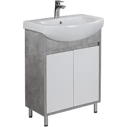 Тумба Мойдодир Oslo 60 Loft з умивальником Runa 60 Білий/бетон Сірий