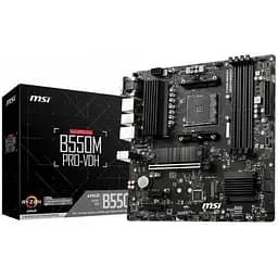 Материнська плата MSI AM4 (B550) B550M PRO-VDH, B550, 4xDDR4, Int.Video(CPU), 4xSATA3, 2xM.2, 1xPCI-E 16x 4.0, 2xPCI-E 1x 3.0, ALC892, RTL8111HN, 7xUSB3.2/6xUSB2.0, VGA/HDMI/DP, MicroATX - мініатюра 2