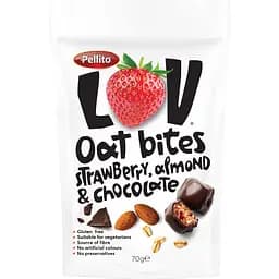 Овсяные снеки Pellito с клубникой, миндалем и шоколадом 70 г