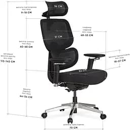 Крісло Mealux D2 Air Fabric Black ( HF-D2 F/B) - мініатюра 3
