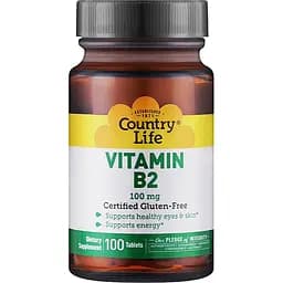 Вітамін В2 Country Life 100 мг 100 пігулок