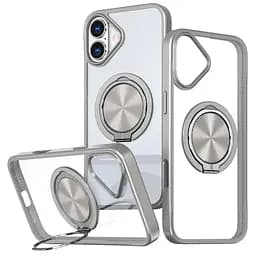 Чохол Epik TPU+PC Metal Ring with MagSafe для Apple iPhone 16, 6.1 Сірий