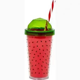 Склянка Herevin Watermelon з трубочкою і подвійною стінкою 540 мл  (161349-010)