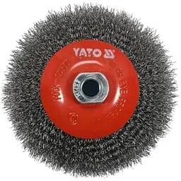 Щітка зачисна Yato дискова до КШМ 12500 об/хв Ø 125 мм гайка M14 (YT-47612) - мініатюра 2