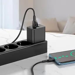 Зарядний пристрій - Адаптер мережевий Borofone BAS14A Erudite charger 2 виходи 1USB + 1Type-C 20W чорний - мініатюра 8