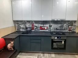 Кухонний фартух Тауерський міст для кухні ПВХ наклейка Лондон Англія Сірий 60х250 см Happy Pocket Z180431 - мініатюра 8