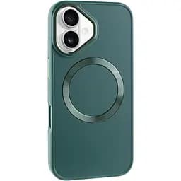Чохол Epik TPU Bonbon Metal Style with MagSafe для Apple iPhone 16, 6.1 Зелений/Pine green