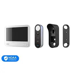 Комплект IP-відеодомофона з WiFi TVT TE-KT6101-001 White: відеодомофон 7" TD-E2137-PE/TP/WF, відеопанель 2Mp TD-E3110-IC/PE/WF, кутовий кронштейн, монтажна коробка з козирком (82-00412) - мініатюра 2