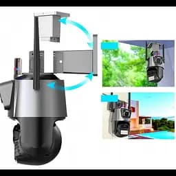 Вулична охоронна WIFI камера відеоспостереження Dual Lens Поворотна камера спостереження з бузком - мініатюра 4