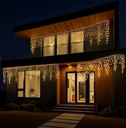 Новорічна гірлянда вулична Бахрома 36 м 600 LED білий провід Жовтий Garlando 36MWY - мініатюра 2