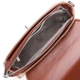 Стильна сумка жіноча з фактурним клапаном з натуральної шкіри Vintage 22620 бежева - мініатюра 10