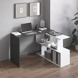 Стіл комп'ютерний Vays поворотний письмовий стіл трансформер M-41 Антрацит-Білий