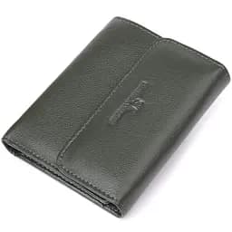 Стильний гаманець середнього розміру із натуральної шкіри ST Leather 23075 зелений