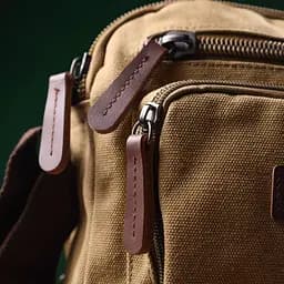 Вертикальна сумка для чоловіків із текстилю Vintage 22239 пісочний - мініатюра 9