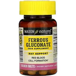 Глюконат заліза Mason Natural Ferrous Gluconate 240 мг 100 пігулок
