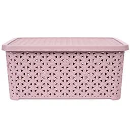 Кошик Diomedea з кришкою 29.7x19.6x13 см 6 л пудровий (К12-805)  - мініатюра 2