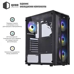 Корпус QUBE BOREY V2.0 ARGB Black (BOREY_F5NU3_V2.0) - мініатюра 10