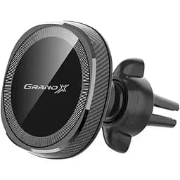 Универсальный автодержатель Grand-X MT-15W MagSafe с зарядкой 15W (крепление на дефлектор) (MT-15W)