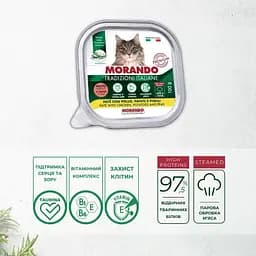 Вологий корм для котів Morando Tradizioni беззерновий паштет з куркою, картоплею та горохом 100 г - мініатюра 3