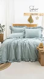 Постільна білизна Saloni Yesil Варена Бавовна Saheser pbe0051760