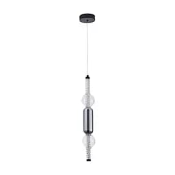 Подвесной светильник LED Levistella 788P39314 BK+CL+AM, 7W, 4000K, Черный металл + стекло + дерево