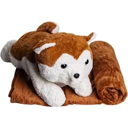 Игрушка-подушка Хаски с пледом 100х180 см рыжий ТМ COLORFUL HOME 7124BR