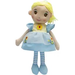 Лялька м'яка Devilon 36 см три квітки блакитна сукня (861064-2)