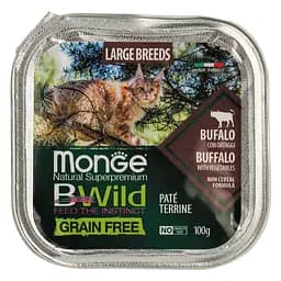 Вологий корм для кошенят Monge Cat Вwild Gr.Free Wet Adult буйвол, від 2 місяців 100 г - мініатюра 2