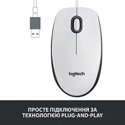 Комп'ютерна мишка Logitech M100 USB White (910-006764) - мініатюра 3