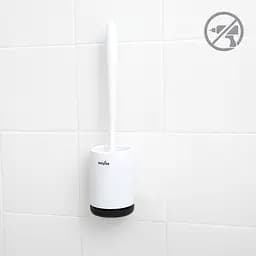 Йоржик для унітазу МВМ My Home клейкий настінний BP-12, білий з чорним (BP-12 WHITE/BLACK) - мініатюра 9