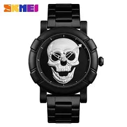 Оригінальний годинник Skmei Skull 9178 Black Gold - мініатюра 8