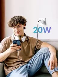 Зарядний пристрій адаптер живлення Ugreen CD318 Nexode 20 W USB-C PD GaN Fast Charger білий - мініатюра 5